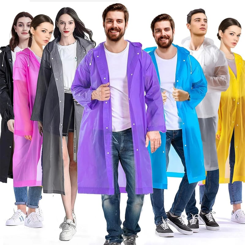 Picture of 1 Pcs Raincoat High Quality Long Rain Coat Lightweight 0.15mm Thick Travel Rain Coat for Men/Women-Pink