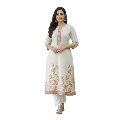 Picture of Elegant Off-White Embroidered Three Piece Suit 001