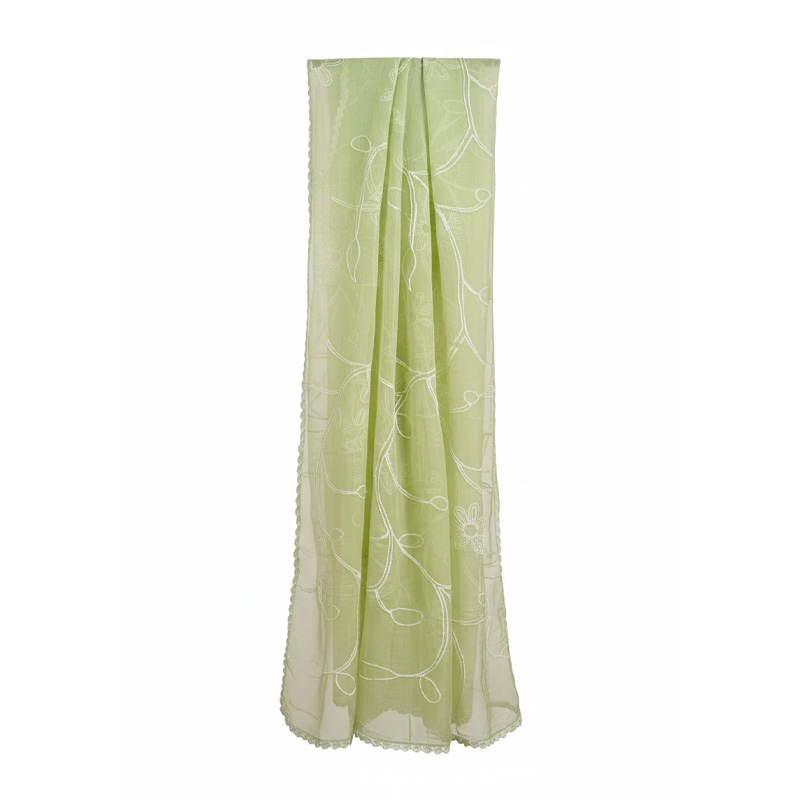 Picture of Premium Georgette Pastel Green Embroidered Kurti Set for Women
