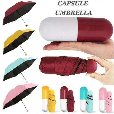 Picture of Fashionable Cute Capsule Umbrella Trendy Compact Portable Design-Pink