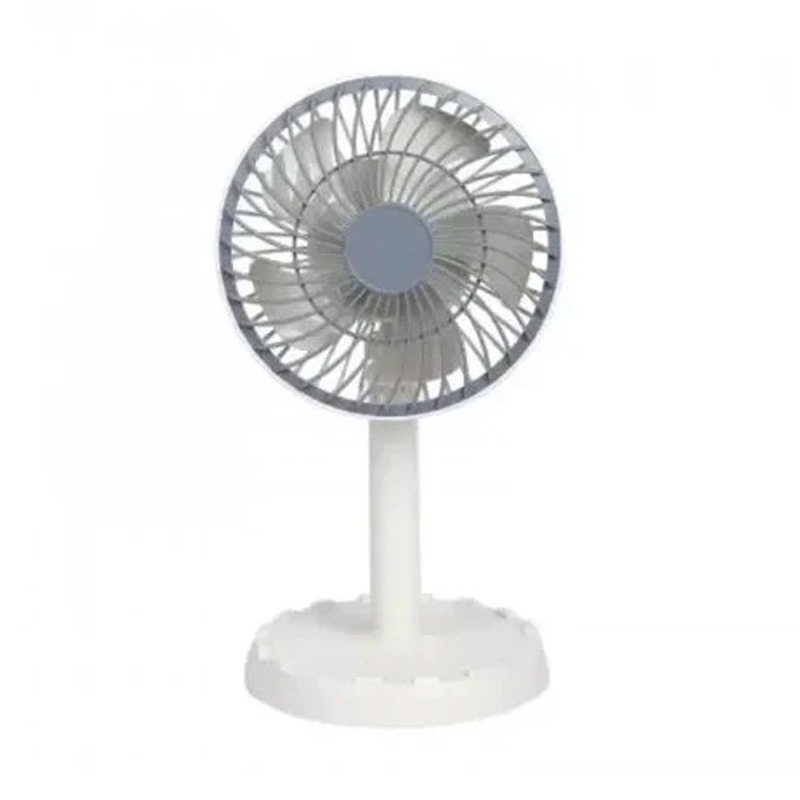 Picture of Joy Super JY-2218 Professional Rechargeable Portable Mini Table Fan Strong Wind Left to Right Oscillating Angle 45 Degrees - AC/DC-Grey -Grey