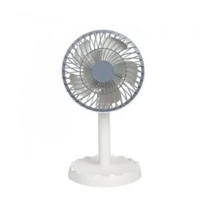 Picture of Joy Super JY-2218 Professional Rechargeable Portable Mini Table Fan Strong Wind Left to Right Oscillating Angle 45 Degrees - AC/DC-White