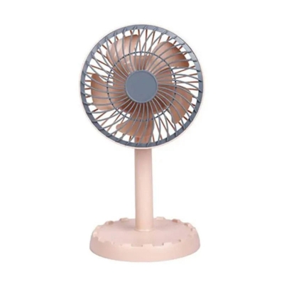 Picture of Joy Super JY-2218 Professional Rechargeable Portable Mini Table Fan Strong Wind Left to Right Oscillating Angle 45 Degrees - AC/DC-Pink