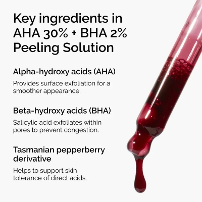 Picture of The Ordinary AHA 30% + BHA 2% Peeling Solution – 30ml Exfoliating and Skin Clarifying Treatment-30 Ml