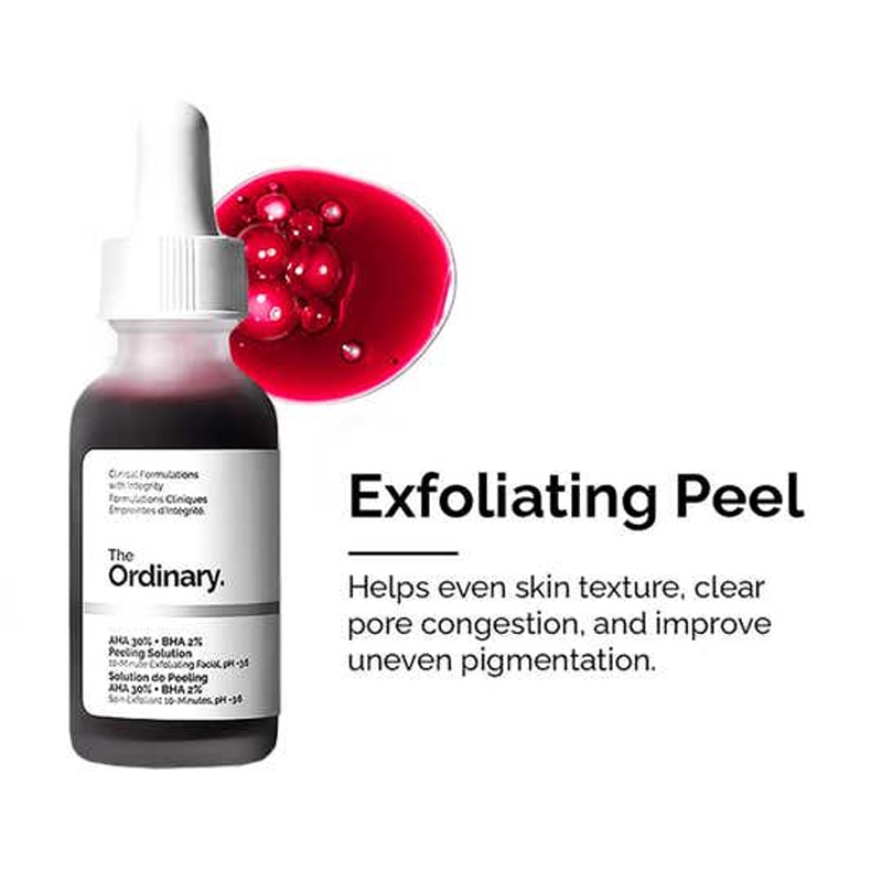 Picture of The Ordinary AHA 30% + BHA 2% Peeling Solution – 30ml Exfoliating and Skin Clarifying Treatment-30 Ml