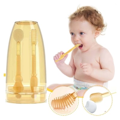 Picture of Nano Silicone Tongue Brush and Toothbrush Gift Kit Gift for Baby 9370