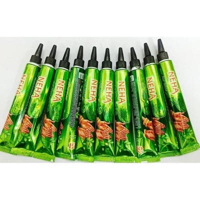 Picture of 6 Piece Neha Mehedi Natural Henna Cone - Long Stay Dark Color Green