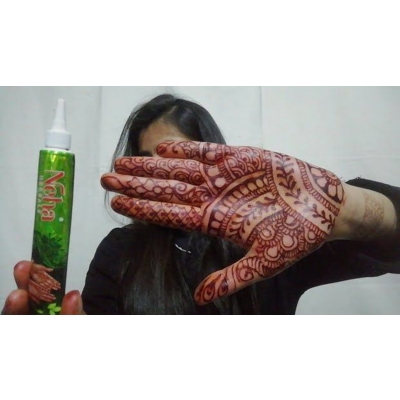 Picture of 12 Piece Neha Mehedi Natural Henna Cone Traditional Pack Green