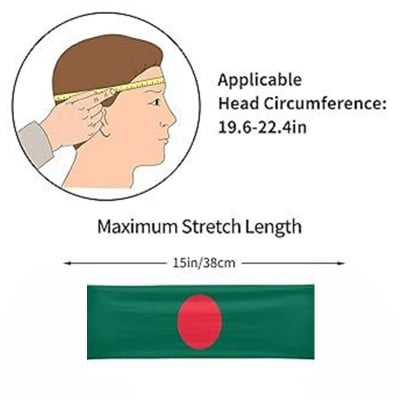 Picture of 500 Pcs Patriotic Red Green Fashion Headband for All Events Multicolor