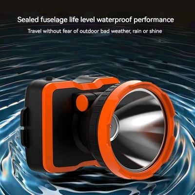 Picture of LED Rechargeable Headlight with Built-in Lithium Battery Gold