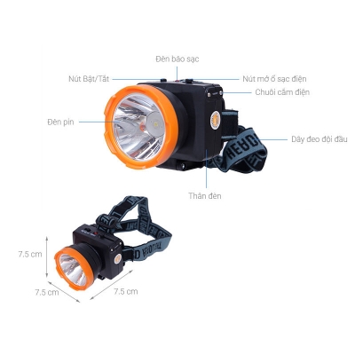 Picture of Rechargeable LED Head Torch with Multiple Lighting Modes Black