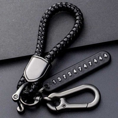 Picture of Motorcycle Key Ring Anti-Lost Rope Design Black