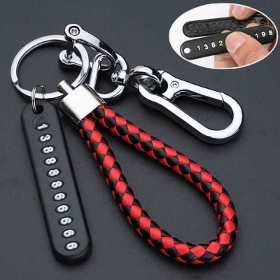 Picture of Car Pendant Key Chain Anti-Lost Metal Frame Red