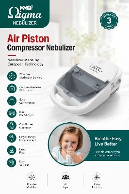 Picture of MMD Cigma Air Piston Compressor Nebulizer Pro – Professional Respiratory Therapy System for Children & Adults | European Technology | 3-Year Warranty