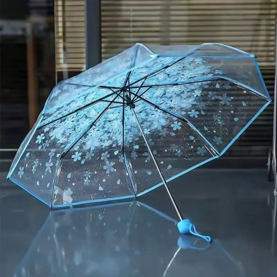 Picture of Compact Transparent Umbrella for Travel and Daily Use Green