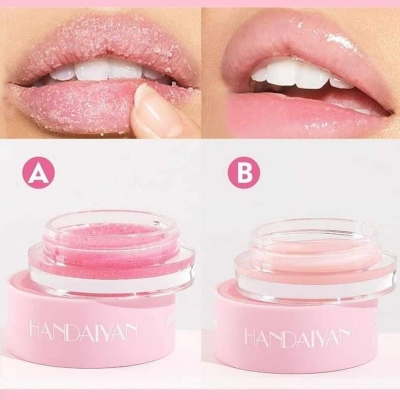 Picture of Handaiyan 2 in 1 Lip Care,Lip Scrub + Lip Balm Double Care-Pink