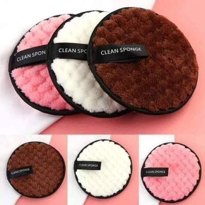 Picture of 1 Pcs Fiber Makeup Remover Pad Reusable Face Cleaning Sponge Cosmetic Puff-Multicolor