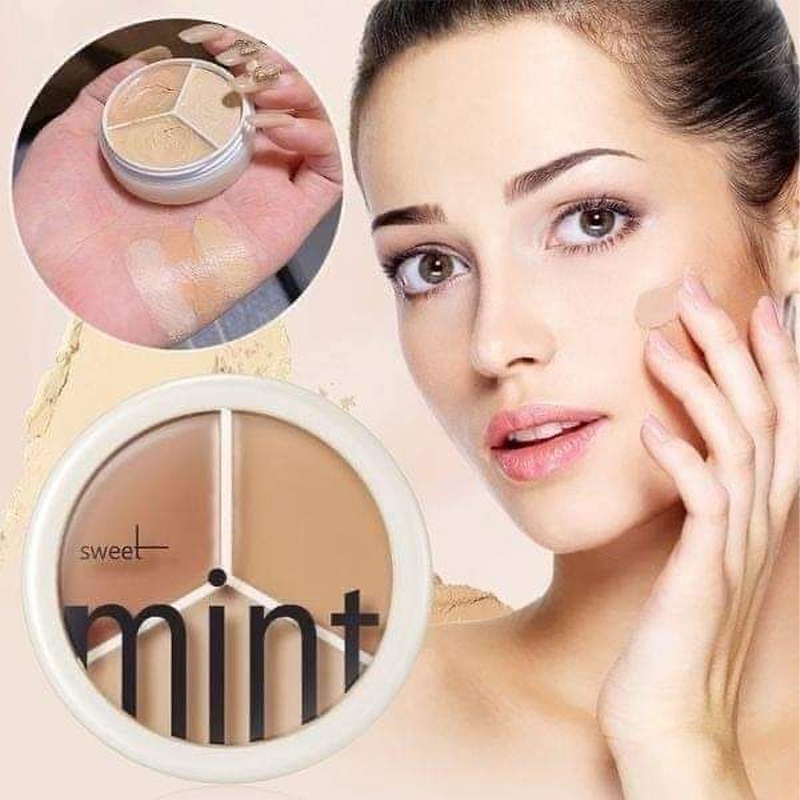 Picture of Sweet Mint Concealer Palette 3 in 1.. Long lasting high coverage  concealer..
