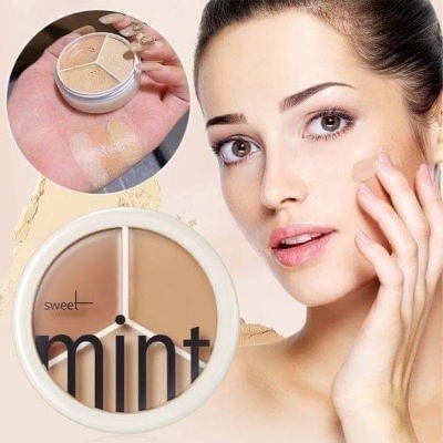 Picture of Sweet Mint Concealer Palette 3 in 1.. Long lasting high coverage  concealer..