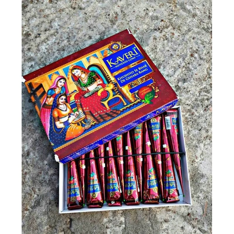 Picture of Kaveri Mehedi 4 pcs-Maroon