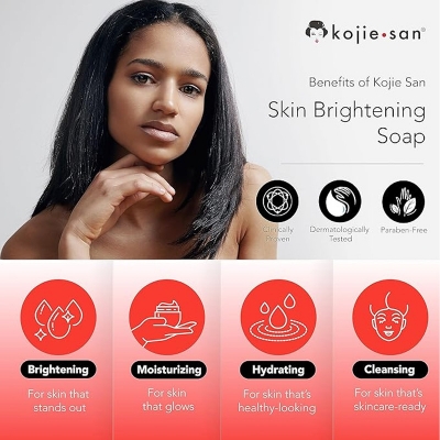 Picture of Kojie San Skin Brightening Soap - Original Kojic Soap that Reduces Dark Spots, Hyperpigmentation, & Scars with Coconut & Tea Tree Oil - 65g x 1 Bar