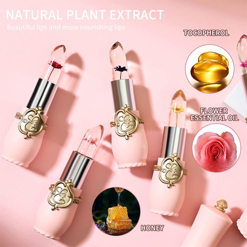 Picture of Emaymei Transparent Jelly Change Lipstick Waterproof Crystal Jelly Lipstick with Flower Inside 1 Pcs