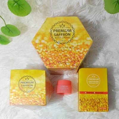 Picture of Premium Saffron Full Combo Set,Saffron Soap,Saffron Body Cream, Saffron Night Cream, Laneige Lip Mask 3gm