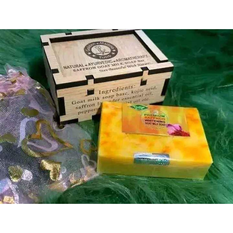 Picture of Premium Saffron Whitening Goat Milk Soap – Enriched with Saffron and Goat Milk for Deep Nourishment, Skin Brightening, Hydration, and a Radiant Glow, Perfect for All Skin Types