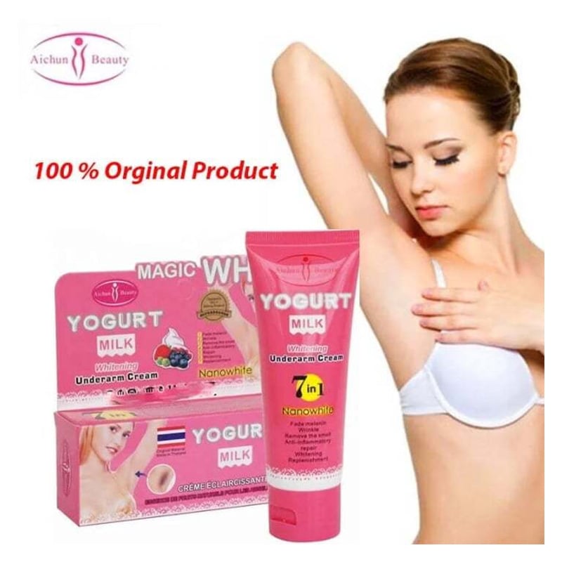Picture of Aichun Beauty Magic White Yogurt Milk Underarm Whitening Cream – 80gm, Natural Skin Brightening and Moisturizing Cream for Dark Spots, Even Skin Tone, and Smooth Underarms