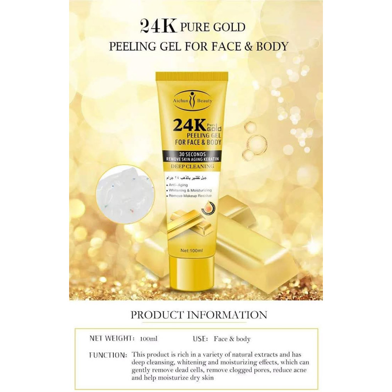 Picture of 24 k Pure Gold Peeling Gel for Face & Body 100ml