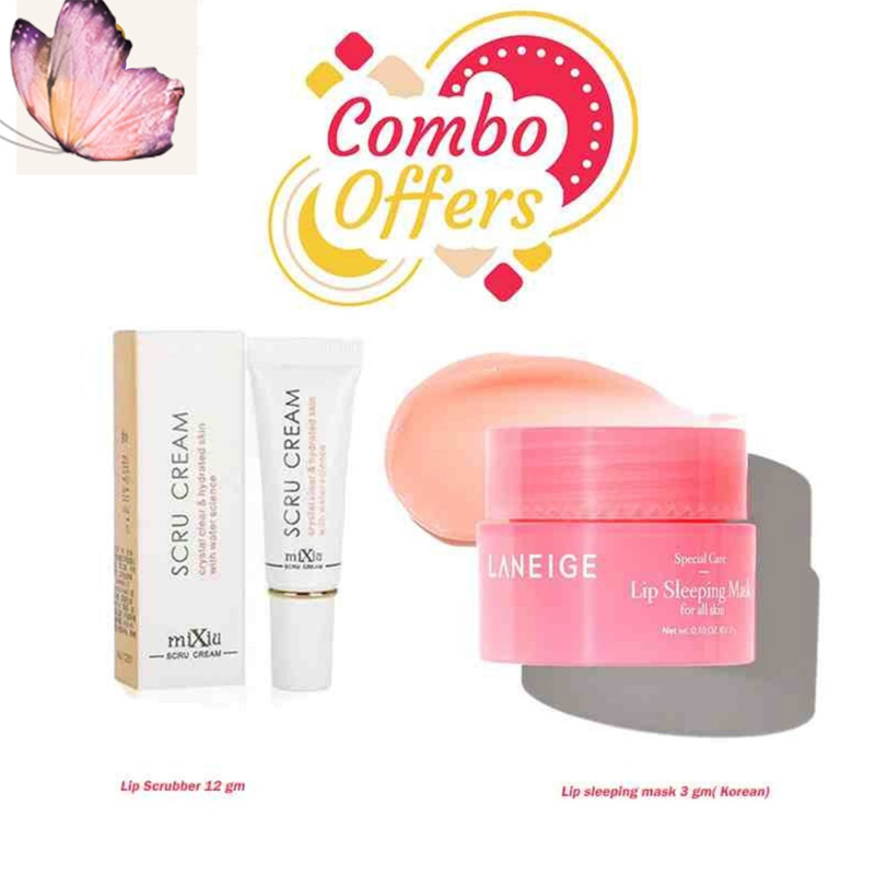 Picture of Scru Cream Lip Scrub 15 gm + Laneige Lip Mask 3 gm Combo Set