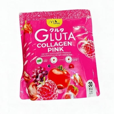 Picture of Gluta Collagen Pink Whitening Juice. Made in Thailand