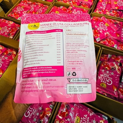 Picture of Gluta Collagen Pink Whitening Juice. Made in Thailand