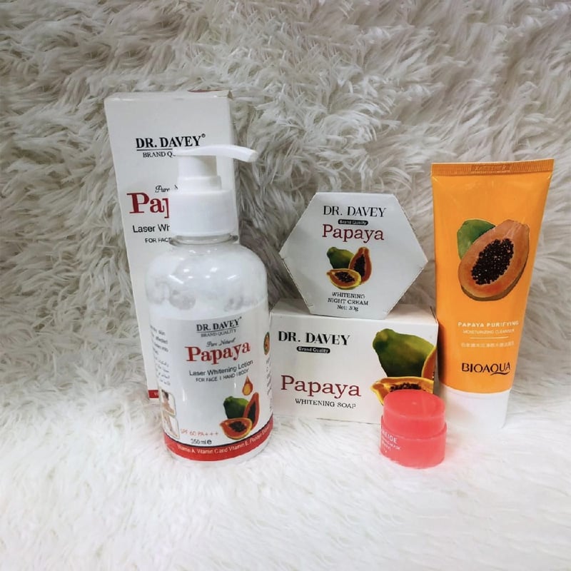 Picture of Dr.Davy Papaya Combo pack with face wash, soap, lotion, Cream, lip blam-Multicolor