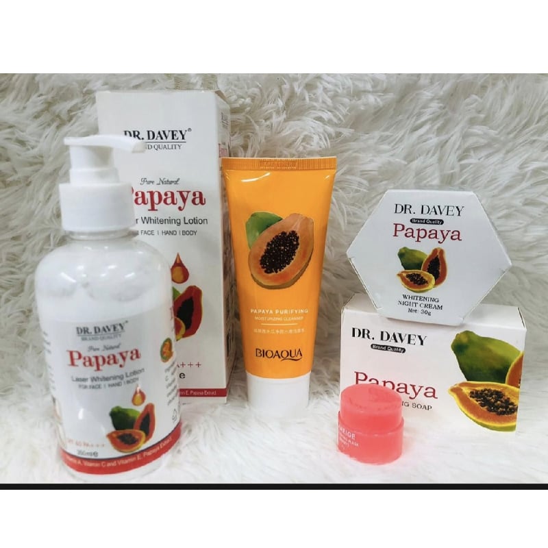 Picture of Dr.Davy Papaya Combo pack with face wash, soap, lotion, Cream, lip blam-Multicolor