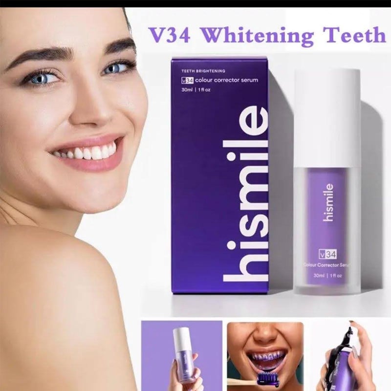 Picture of Hismile v34 Colour Corrector, Tooth Stain Removal, Purple Toothpaste, Hismile V34, Tooth Colour Corrector
