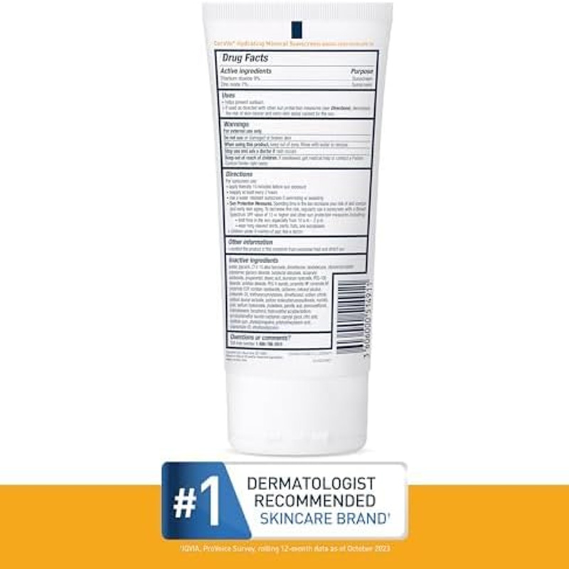 Picture of CeraVe Hydrating Mineral Face Sunscreen Broad Spectrum SPF 50 (75g)