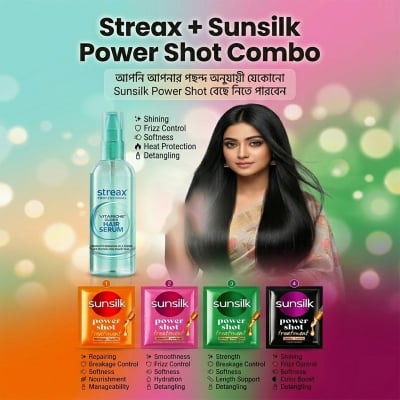 Picture of Streax (115ml) & Sunsilk Power Shot (20ml) Hair Care Combo – Smooth, Shine, Strong & Damage Repair Set