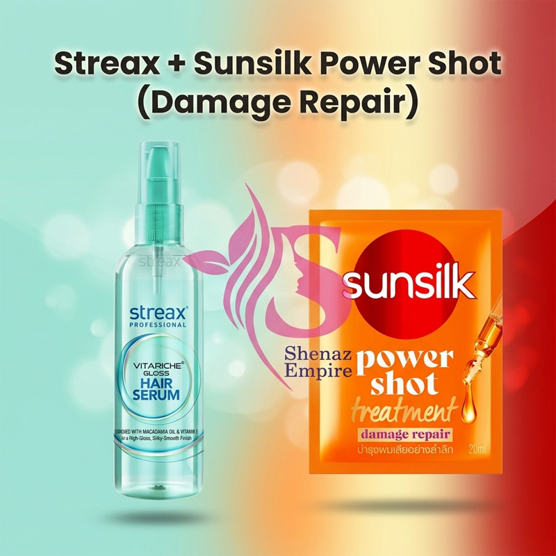 Picture of Streax (115ml) & Sunsilk Power Shot (20ml) Hair Care Combo – Smooth, Shine, Strong & Damage Repair Set