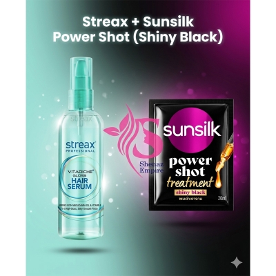 Picture of Streax (115ml) & Sunsilk Power Shot (20ml) Hair Care Combo – Smooth, Shine, Strong & Damage Repair Set