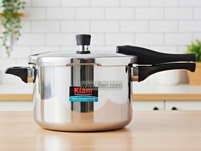 Picture of 5.5 Liter Kiam Tri-Ply Stainless Steel Induction Based Pressure Cooker BCG3590