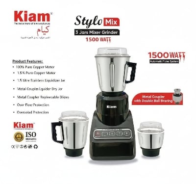 Picture of Kiam Stylo Mix 1500 Watt Mixer Grinder (3 in 1)