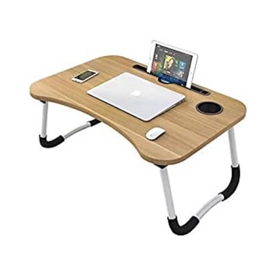 Picture of Smart Multi-Purpose Portable Laptop Table, Study table, Bed Table, Breakfast Table with Dock Stand and Foldable/Ergonomic & Rounded Edges/Non-Slip Legs (Multicolor)