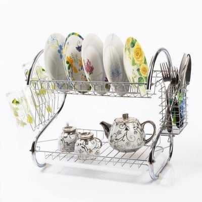 Picture of 2-Layer Dish Drainer Rack Stainless Steel (Silver)