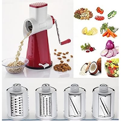 Picture of Famous Rotary Grater & Slicer Cutter, Vegetable Choppers for Kitchen (Dry Fruit Slicer, Cheese Grater, Chip Slicer, Vegetable Chopper (5 in 1) (Multicolor)