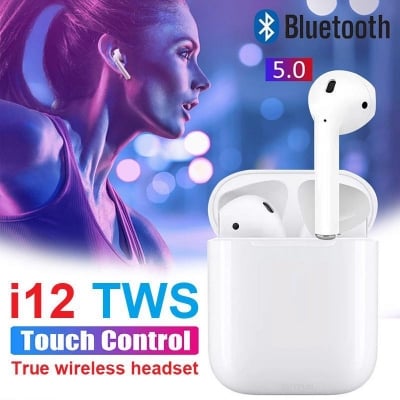 Picture of Exclusive i12 TWS Bluetooth 5.0 Earbuds with Charging Case (White)