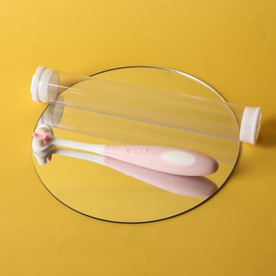 Picture of Children's Toothbrush new 2-12 years old three-sided three-dimensional non-slip handle  5d baby child soft hair toothbrush -1pcs (Pink)