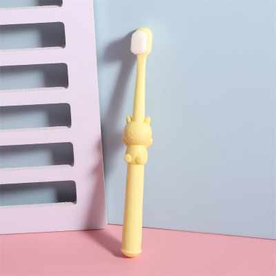 Picture of Super Soft Baby Microfiber Toothbrush 0-12 years old 10 thousand fine soft hair bear baby baby toothbrush/ Children's toothbrush (Yellow)