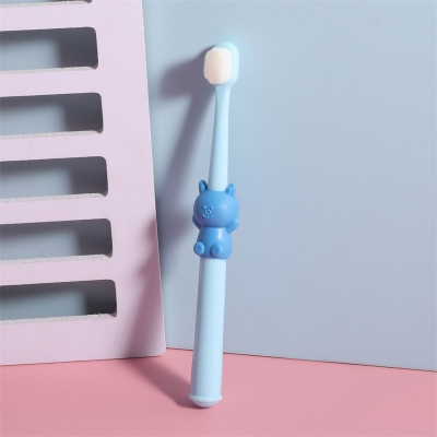 Picture of Super Soft Baby Microfiber Toothbrush 0-12 years old 10 thousand fine soft hair bear baby baby toothbrush/ Children's toothbrush (Sky Blue)