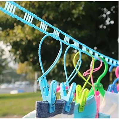 Picture of 5M Outdoor Clothesline Nylon Non-Slip Laundry Line Rope Cloth Hanging Rope Travel Business Windproof Clothes Cord - (Multicolor)
